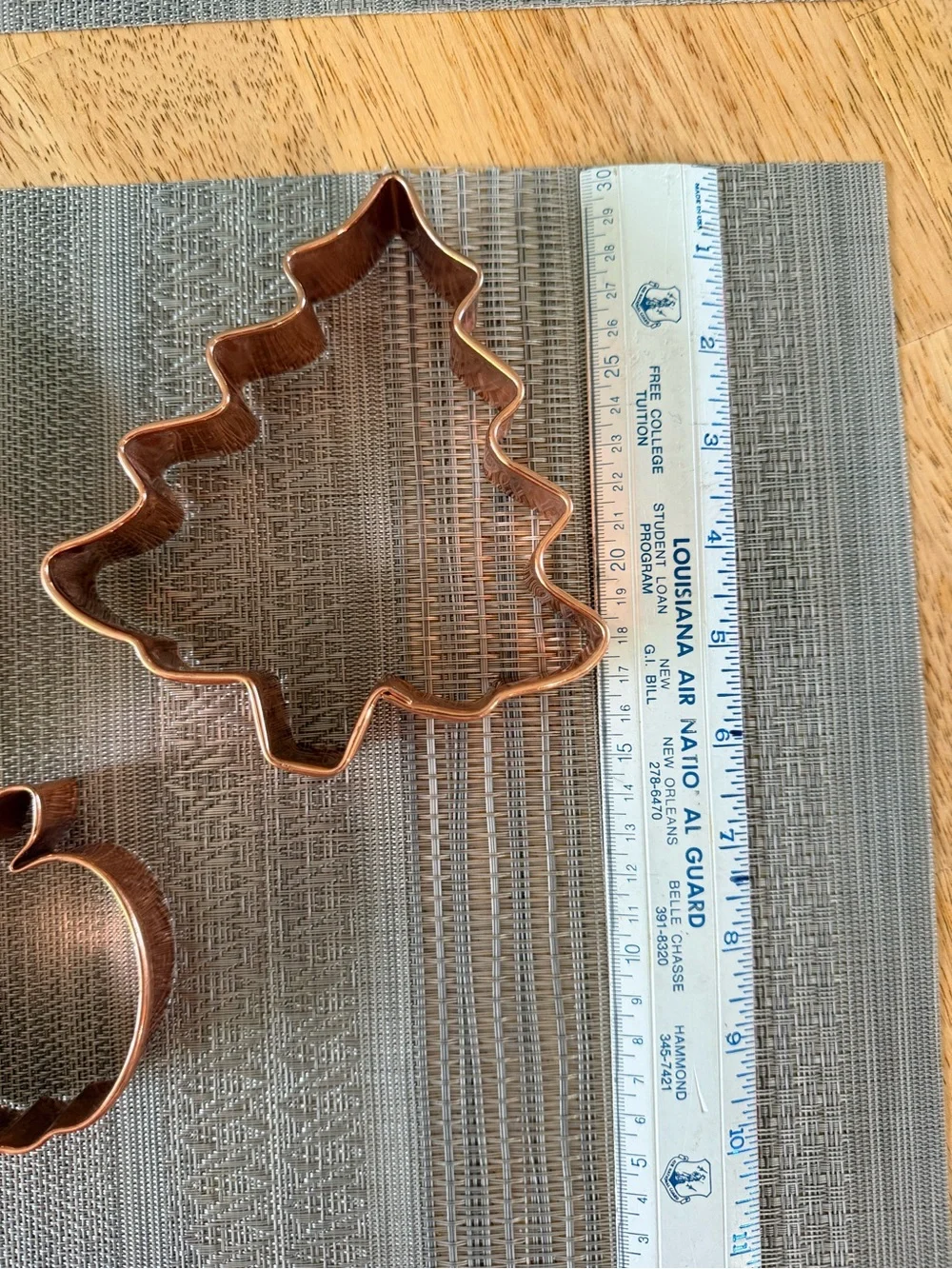 Vintage Copper Cookie Cutter Set (Tree, Apple, Pumpkin)